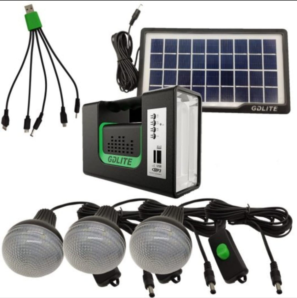 Kit Solar Radio Panel Solar 3 Bombillos Iluminación Rural - imagen 2